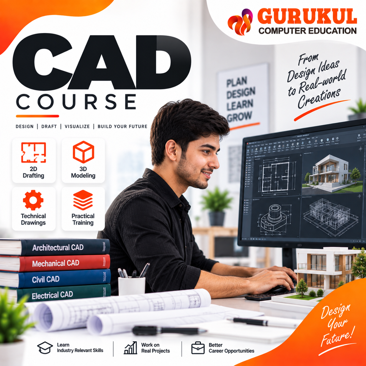 CAD Course in Nashik – 2D and 3D CAD Training at Gurukul Computer Education