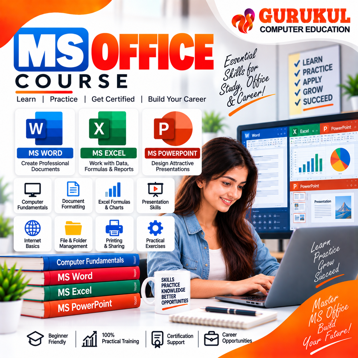 MS Office Course in Nashik – MS Word Excel and PowerPoint Training at Gurukul Computer Education